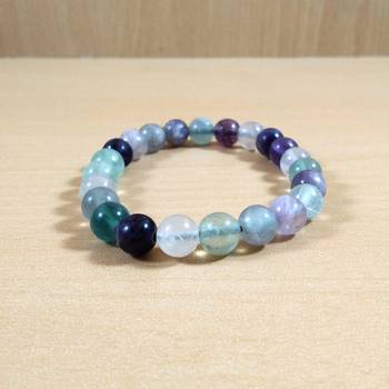 Exclusive Offer!! Multi Fluorite  Bracelet Size 8MM Set Of 3 1