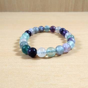 Exclusive Offer!! Multi Fluorite  Bracelet Size 8MM Set Of 3 2