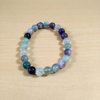 Exclusive Offer!! Multi Fluorite  Bracelet Size 8MM Set Of 3 3