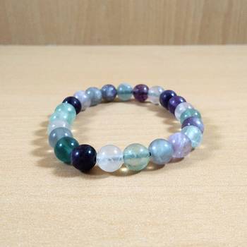 Exclusive Offer!! Multi Fluorite  Bracelet Size 8MM Set Of 3 4