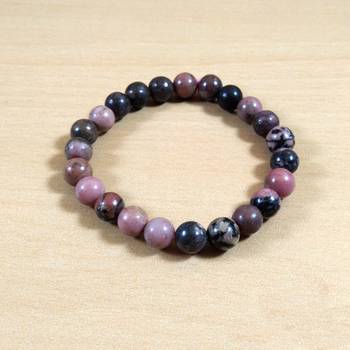 Exclusive Offer!! Rhodonite Bead Bracelet Size 8MM Set Of 3 1