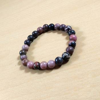 Exclusive Offer!! Rhodonite Bead Bracelet Size 8MM Set Of 3 2