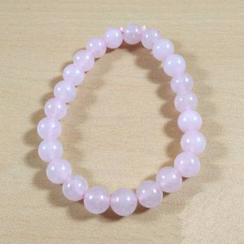 Exclusive Offer!! Rose Quartz Beads Bracelet Size 8MM Set Of 3 1
