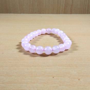 Exclusive Offer!! Rose Quartz Beads Bracelet Size 8MM Set Of 3 3