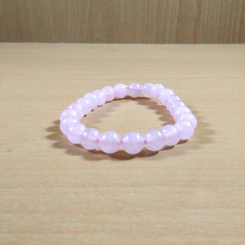 Exclusive Offer!! Rose Quartz Beads Bracelet Size 8MM Set Of 3 4