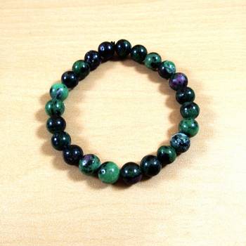 Exclusive Offer!! Ruby Zoisite Gemstone Bead Bracelet Size 8MM Set Of 3 1