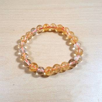 Exclusive Offer!! Citrine Natural Bead Bracelet Size 8MM Set Of 3 1