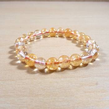 Exclusive Offer!! Citrine Natural Bead Bracelet Size 8MM Set Of 3 2