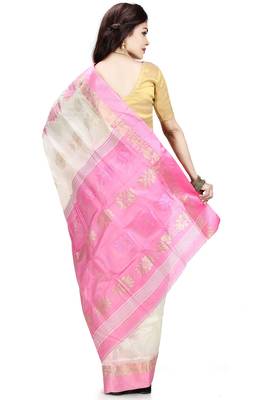 Pink woven art silk saree  2