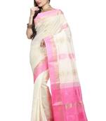 Pink woven art silk saree 