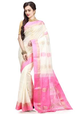 Pink woven art silk saree  3