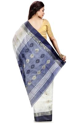 Blue woven art silk saree  3
