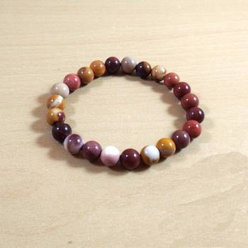 Exclusive Offer!! Mookaite Jasper Bead Bracelet Size 8MM Set Of 3 1
