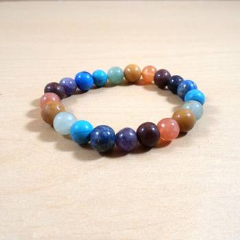Exclusive Offer!! Seven Chakra Bead Bracelet Size 8MM Set Of 3 1