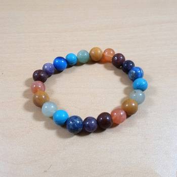 Exclusive Offer!! Seven Chakra Bead Bracelet Size 8MM Set Of 3 2