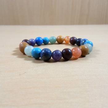 Exclusive Offer!! Seven Chakra Bead Bracelet Size 8MM Set Of 3 3