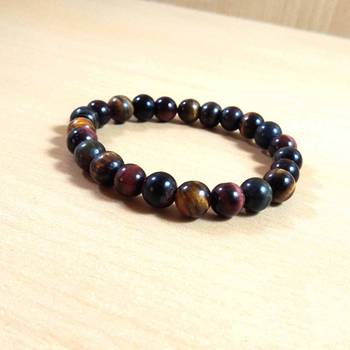 Exclusive Offer!! Tiger Eye Mix Bead Bracelet Size 8MM Set Of 3 3