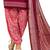 Maroon Printed Synthetic Unstitched Semi-Patiyala Salwar Suit Dress Material