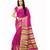 Magenta hand woven silk saree with blouse