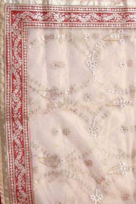 Golden embroidered pure tissue saree with blouse 4