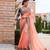 Peach embroidered art silk saree with blouse