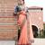 Peach embroidered art silk saree with blouse