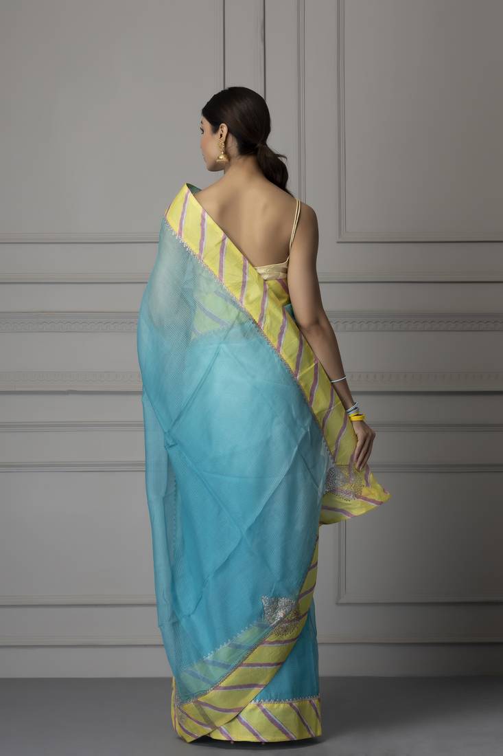 Turqoise Blue Kota Silk Saree
