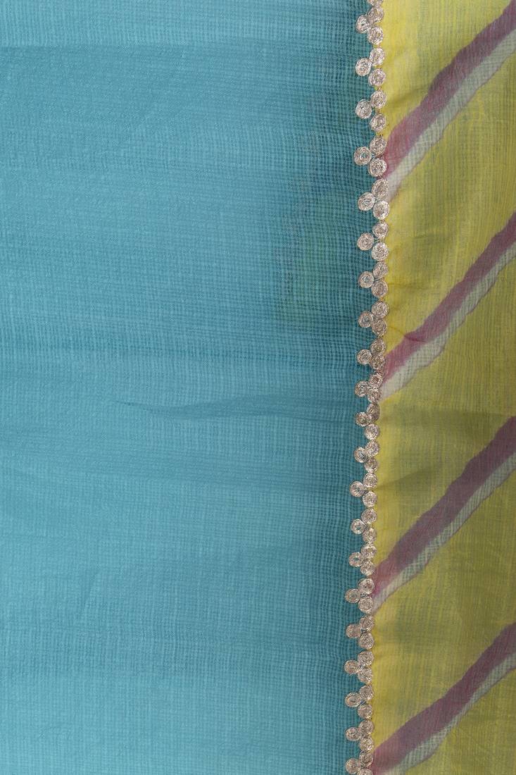 Turqoise Blue Kota Silk Saree