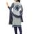 Grey and Navy Blue Printed Synthetic Salwar Suit Dress Material