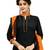 Black and Orange Printed Synthetic Semi-Patiyala Salwar Suit Dress Material