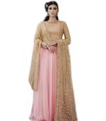 Baby pink embroidered net salwar