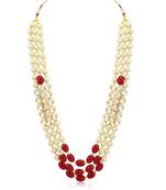 Sukkhi Fabulous Red Pearl Necklace Mala for women