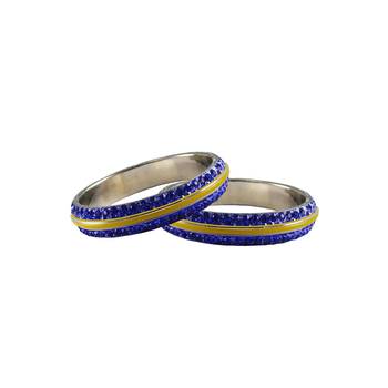 Blue Stone Stud Metal Bangle 1