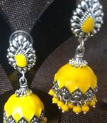 Yellow pearl earrings