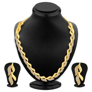 Sukkhi Modish AD Gold Plated Necklace Set Combo (Set of 2) 2