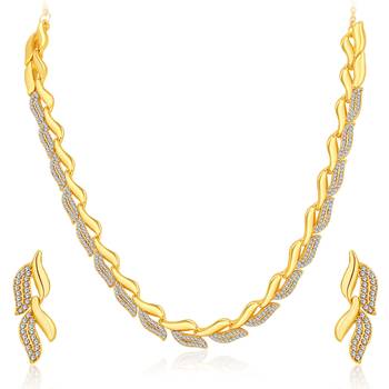 Sukkhi Modish AD Gold Plated Necklace Set Combo (Set of 2) 4