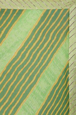 Hand Dyed Green Leheriya Printed Chiffon Saree 4
