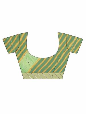 Hand Dyed Green Leheriya Printed Chiffon Saree 5