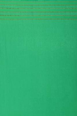 Geroo Jaipur Green Solid Chiffon Saree With Zari Border 5