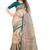 Beige printed khadi saree with blouse