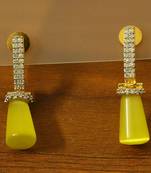 Diamond Look Yellow Stone Earrings