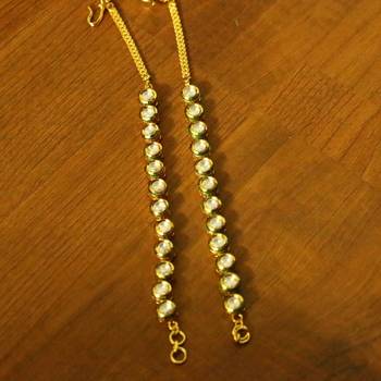 Round Shaped Kundan Meenakari Ear Chains 1