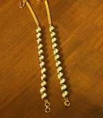 Round Shaped Kundan Meenakari Ear Chains