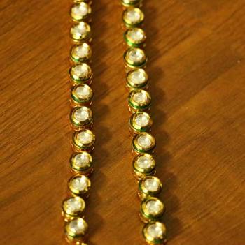 Round Shaped Kundan Meenakari Ear Chains 2