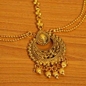 Gold Look Chaand Bali Style Bridal Maang Tikka 2