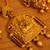 Matt Gold Finish Multicolour Temple Jewellery Pendant Set