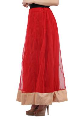 Red Net Long Skirts 1