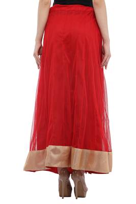 Red Net Long Skirts 2