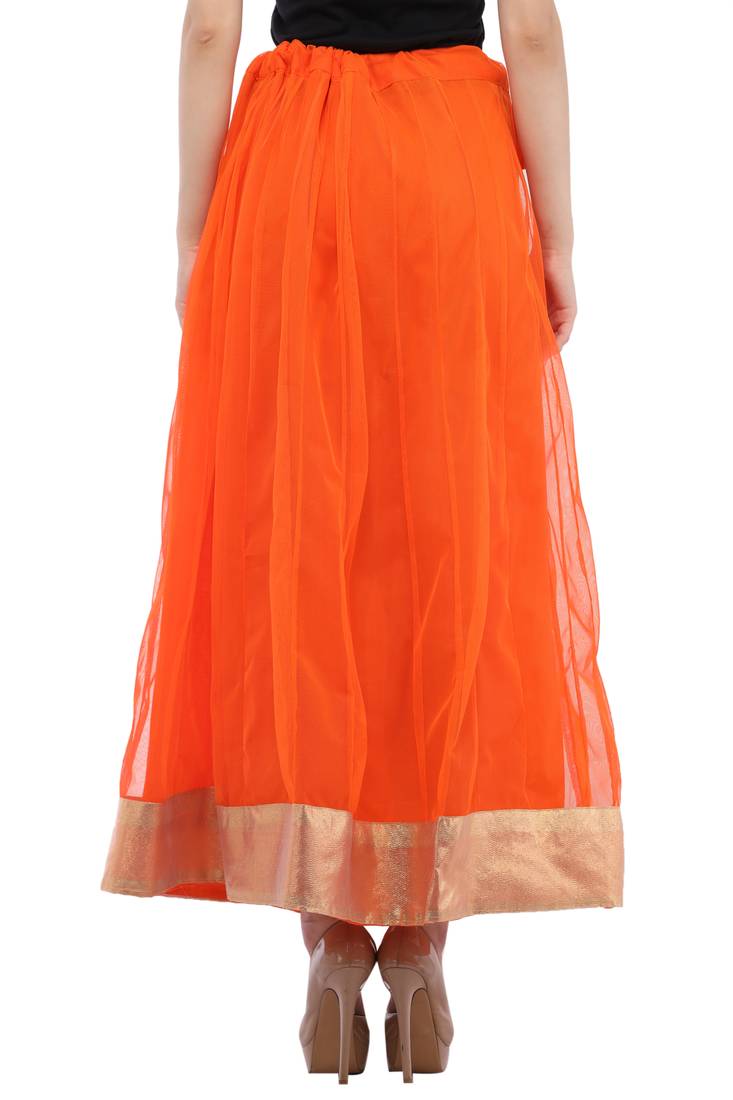 Orange Net Long Skirts