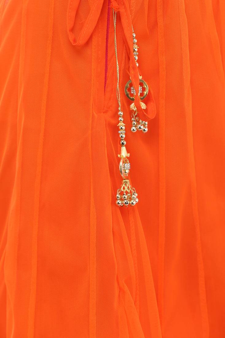 Orange Net Long Skirts